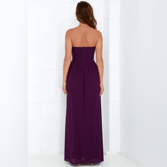 Lulus Royal Engagement Strapless Purple Maxi Dress XS - Picture 4 of 12
